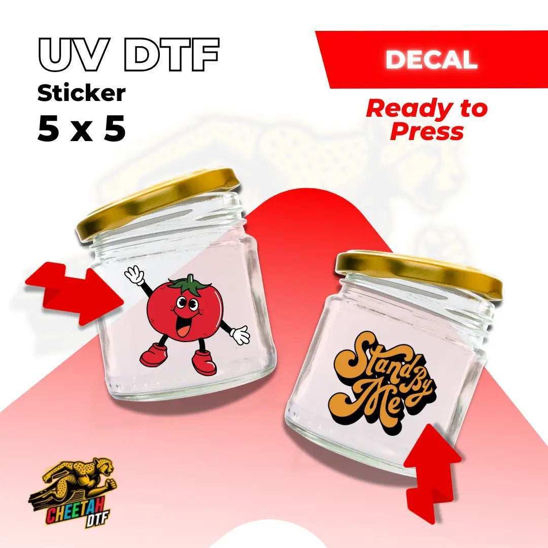 UV DTF Sticker Transfers by Size