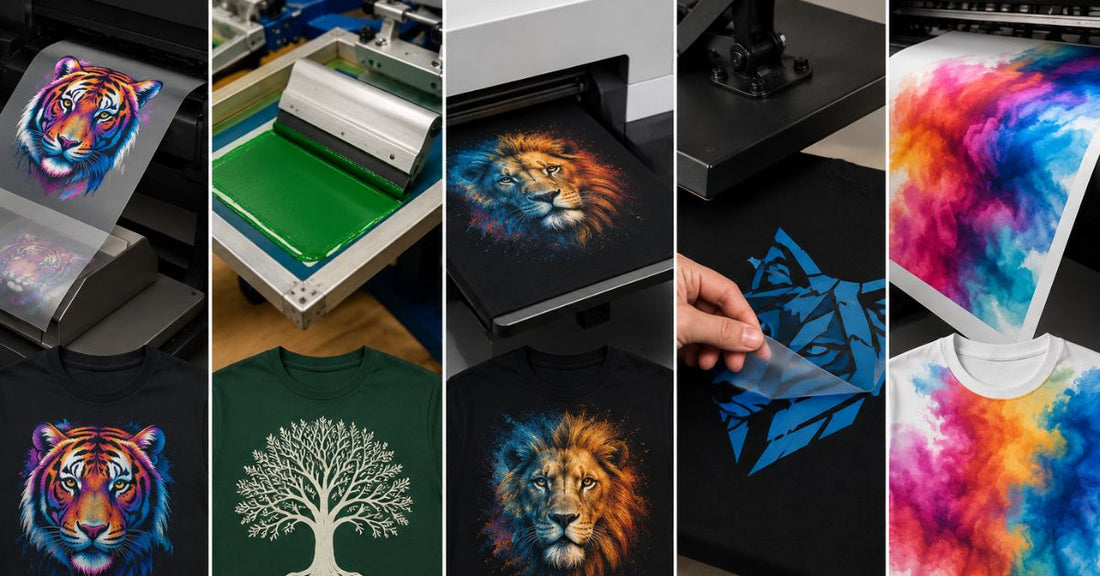 DTF Transfer vs Screen Printing vs DTG vs HTV vs Sublimation — Which Is Right for You