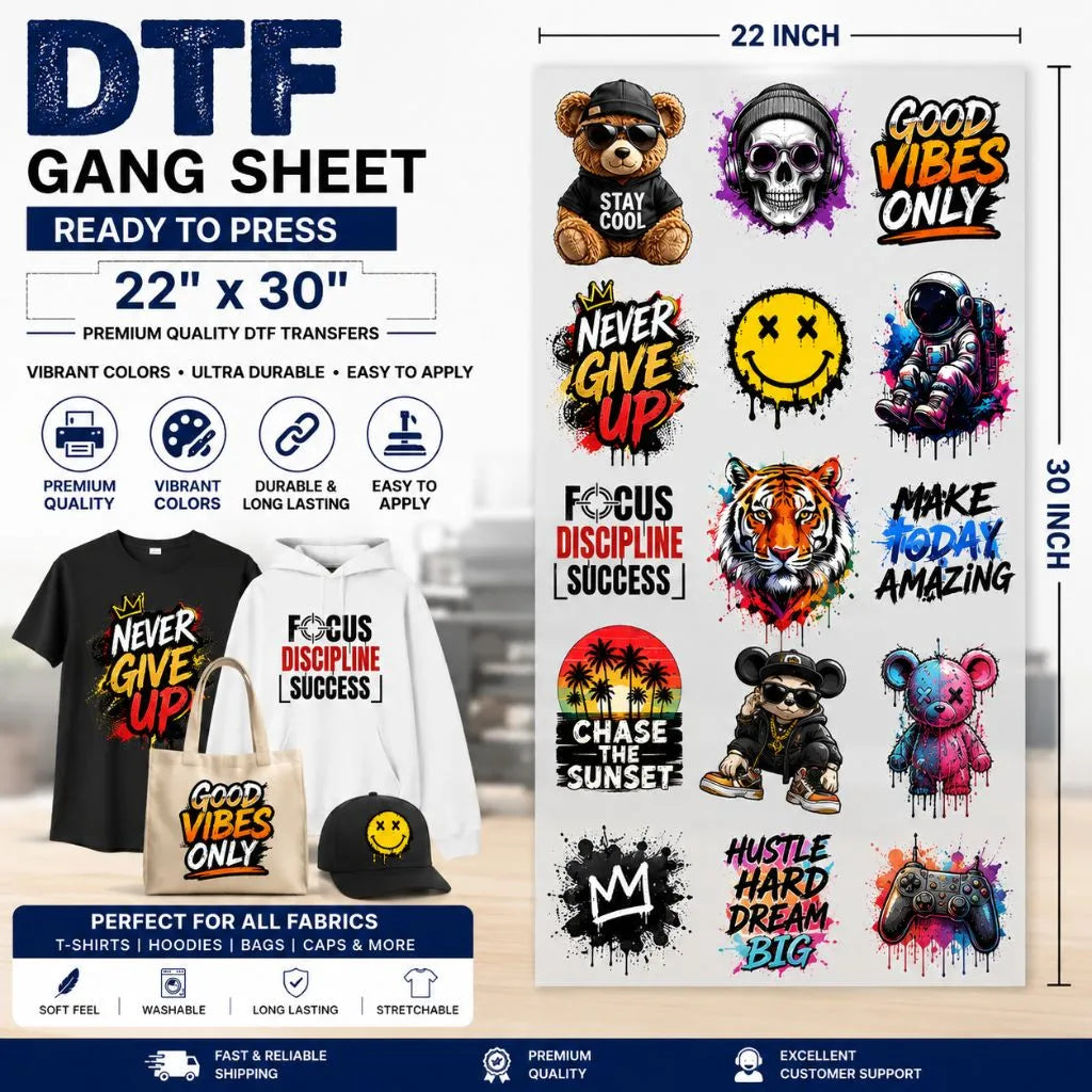 Custom DTF Gang Sheets - Upload a Pre-Made Sheet
